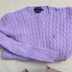 Ralph Lauren  women’s Purple Cable Knit Sweater
